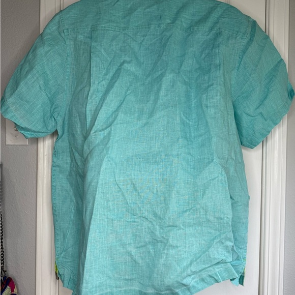 Tommy Bahama Shirt Men's‎ XL Blue Hawaiian Camp Linen Beach Preppy Vacation - Picture 2 of 5